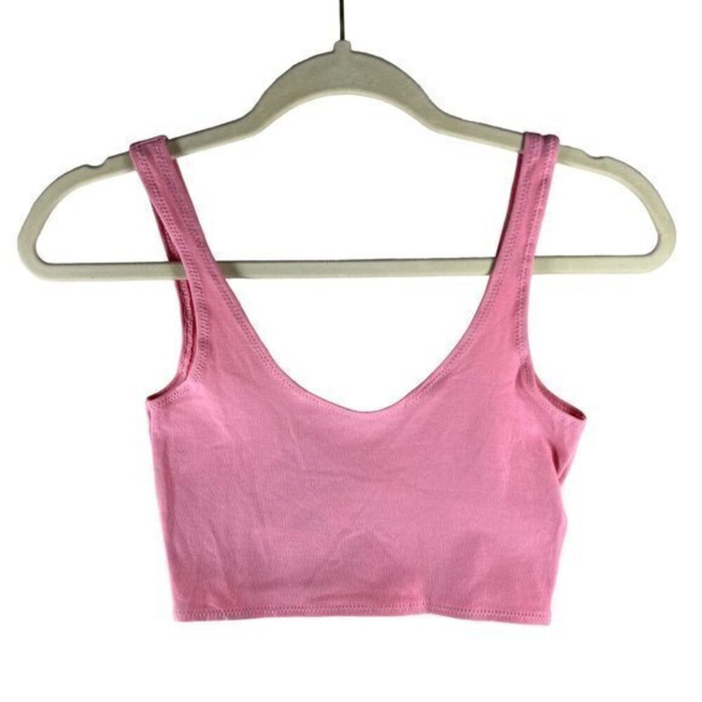 Topshop Womens Pink Crop Top Scoop Neck